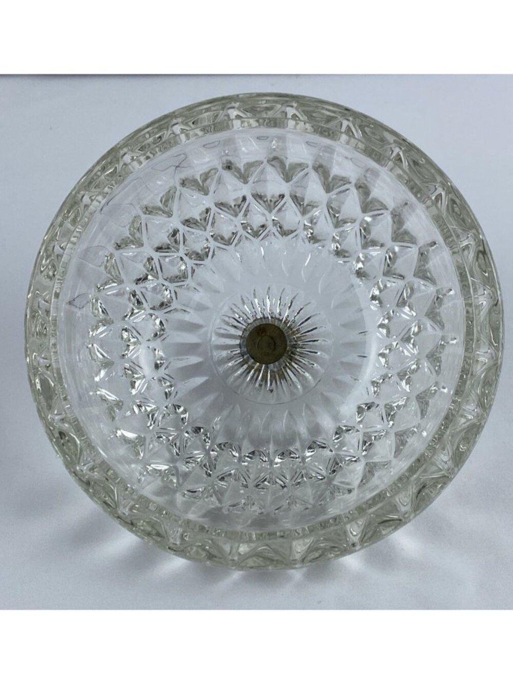 VTG Indiana Glass Mount Vernon Trinket / Candy Dish Dome Lid Brass Acorn Finial - Picture 10 of 13